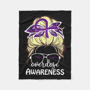 Awareness Outfit Messy Hair Bun Women Fleece Blanket