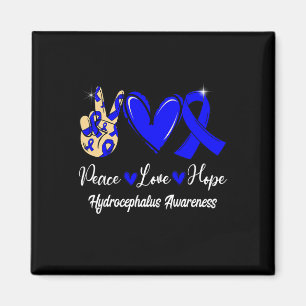 Awareness Peace Love Hope Blue Ribbon Magnet