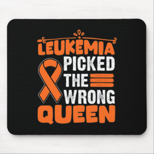 Awareness Picked The Wrong Queen Leukaemia Orange Mouse Pad