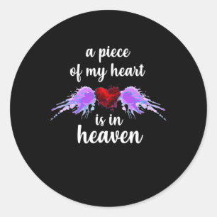 Awareness Piece Of My Heart In Heaven Classic Round Sticker