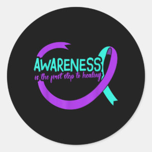 Awareness Prevention Support Survivor Month Classic Round Sticker