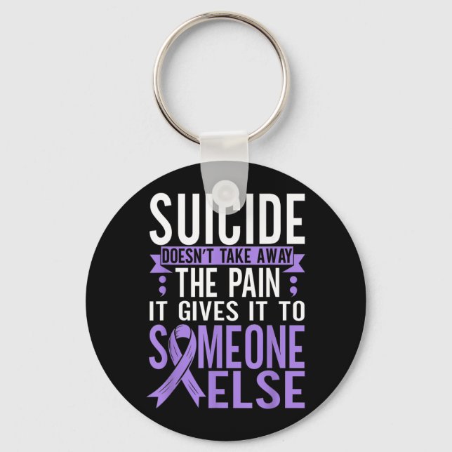 Awareness Prevention Support Survivor Month Design Key Ring (Front)