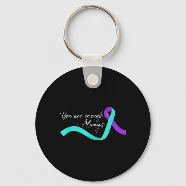 Awareness Prevention Support Survivor Month Print Key Ring (Front)