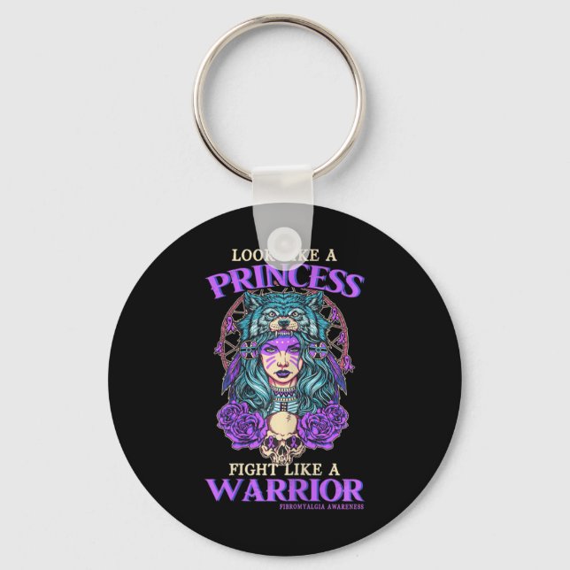 Awareness Princess Fight Like A Warrior  Key Ring (Front)