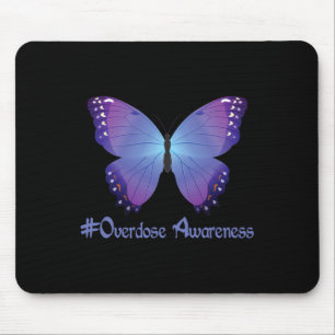 Awareness Purple Butterfly Drug Addiction Recovery Mouse Pad