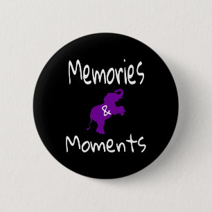 Awareness Purple Elephant Support Memories Moments 6 Cm Round Badge