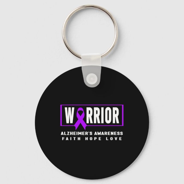 Awareness - Purple Heimer’s Warrior  Key Ring (Front)