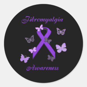 Awareness Purple Invisible Illness  Classic Round Sticker