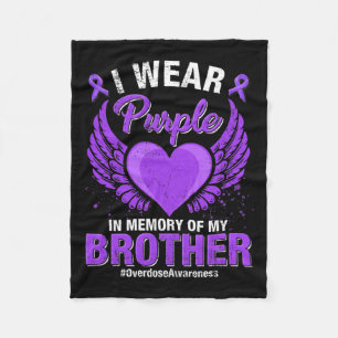 Awareness Purple Memory Of My Brother 2 Fleece Blanket