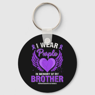 Awareness Purple Memory Of My Brother 2 Key Ring