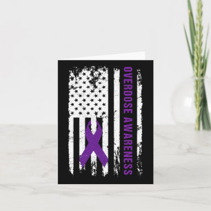 Awareness Purple Ribbon Addiction Recovery Card