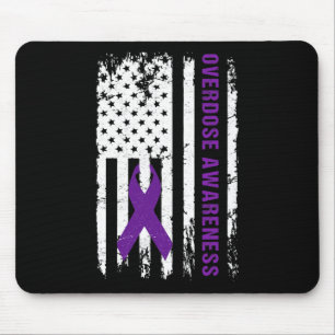 Awareness Purple Ribbon Addiction Recovery  Mouse Pad