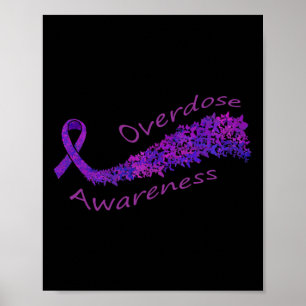 Awareness Purple Ribbon Butterfly Gift  Poster