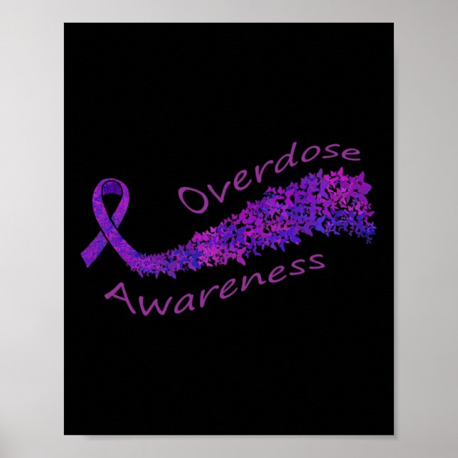 Awareness Purple Ribbon Butterfly Gift  Poster (Front)