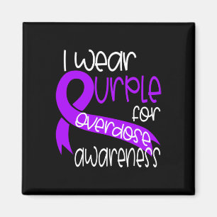 Awareness Purple Ribbon Drug Addiction 2 Magnet