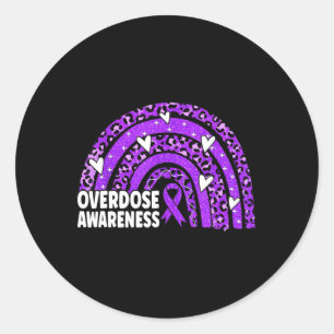 Awareness Purple Ribbon Drug Addiction Na Aa 1  Classic Round Sticker