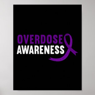 Awareness Purple Ribbon Drug Addiction Recovery Poster