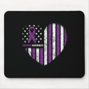 Awareness Purple Ribbon Durg Addiction  Mouse Pad