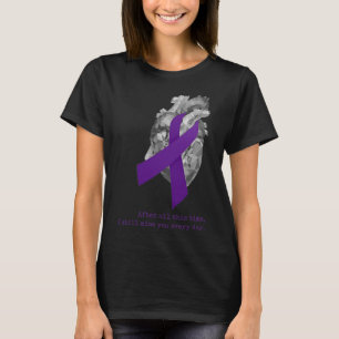 Awareness Purple Ribbon Heart Miss You  T-Shirt