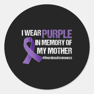 Awareness Purple Ribbon Memory Of My Mother  Classic Round Sticker