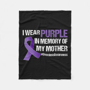 Awareness Purple Ribbon Memory Of My Mother Fleece Blanket