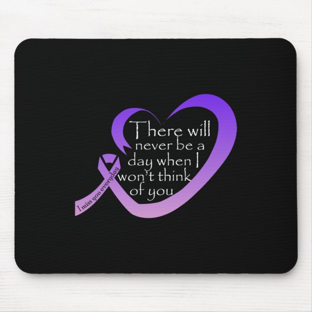 Awareness Purple Ribbon  Mouse Pad (Front)