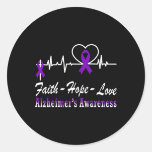Awareness Purple Ribbon The End Of Heimer's  Classic Round Sticker