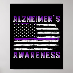 Awareness Purple Ribbon The End Of Heimers Poster