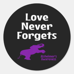 Awareness Purple Support Love Never Forgets Classic Round Sticker