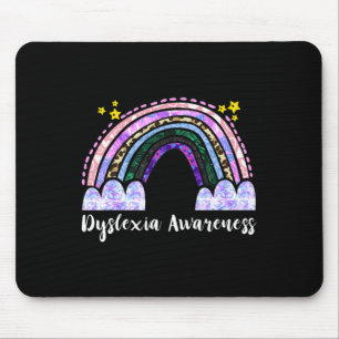 Awareness Rainbow Dyslexic Reading Therapy  Mouse Pad