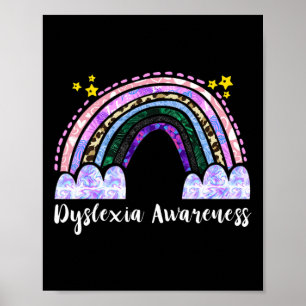 Awareness Rainbow Dyslexic Reading Therapy Poster