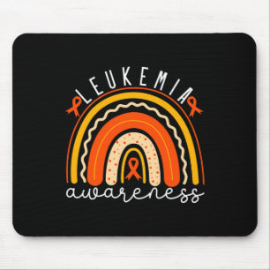 Awareness Rainbow Leukaemia Support Orange Ribbon Mouse Pad