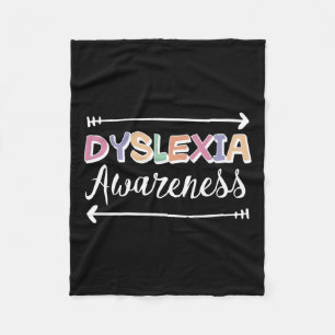 Awareness Reading Disorder Disability Spelling Fleece Blanket