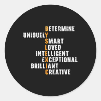 Awareness Reading Disorder Learning Disability 2  Classic Round Sticker