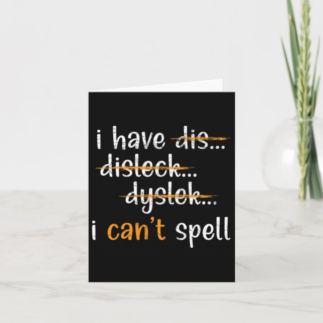 Awareness Reading Disorder Learning Disability 5  Card (Front)