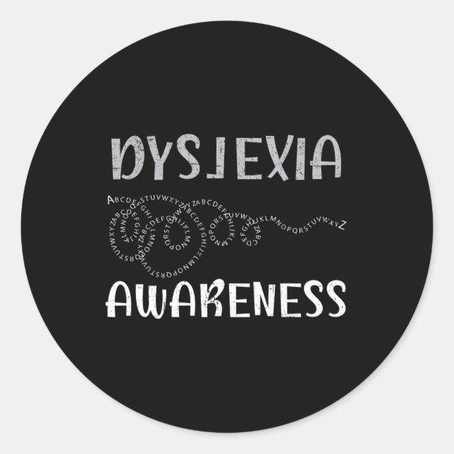 Awareness Reading Disorder Learning Disability 6  Classic Round Sticker (Front)