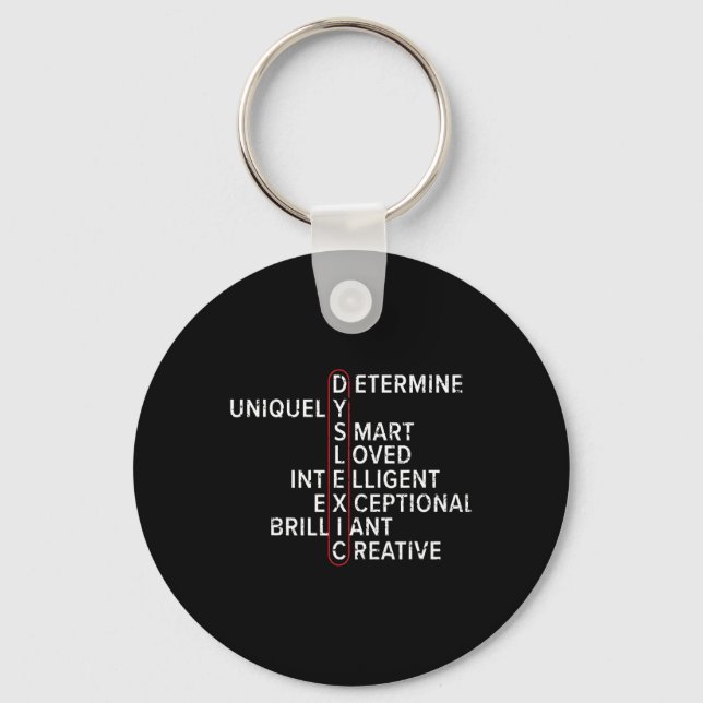 Awareness Reading Disorder Learning Disability 7  Key Ring (Front)