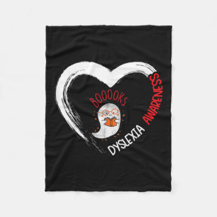 Awareness Reading Heart Wear Red Cute Ghost Book Fleece Blanket