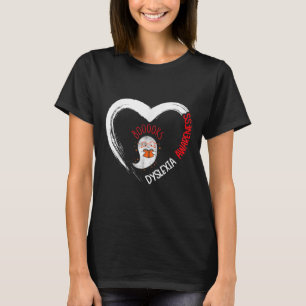 Awareness Reading Heart Wear Red Cute Ghost Book T-Shirt