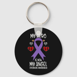 Awareness Remembrance Hero Is Now My Angel Key Ring