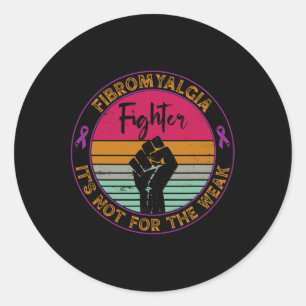 Awareness Retro Fighter Warrior Men Women  Classic Round Sticker