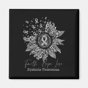 Awareness Retro Sunflower Faith Hope Love Warrior Magnet