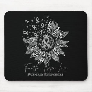 Awareness Retro Sunflower Faith Hope Love Warrior Mouse Pad