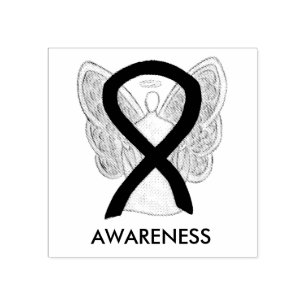 Awareness Ribbon Angel Art Custom Ink Stamp