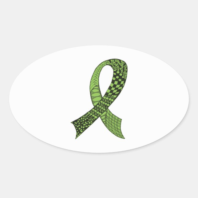 Awareness Ribbon Any Colour Mix and Match Oval Sticker (Front)