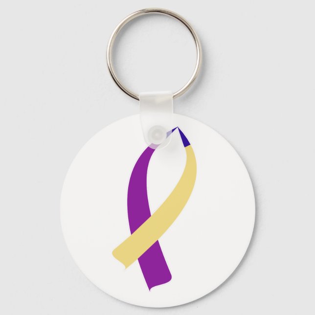 Awareness Ribbon (Bladder Cancer) Key Ring (Front)