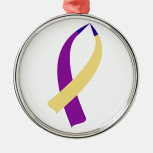 Awareness Ribbon (Bladder Cancer) Metal Ornament