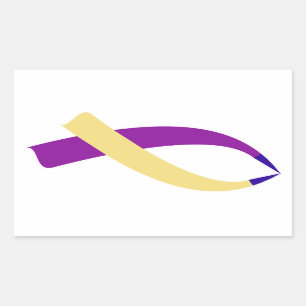 Awareness Ribbon (Bladder Cancer) Rectangular Sticker