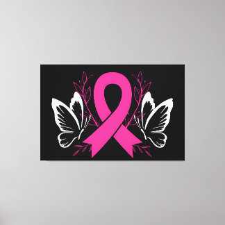awareness ribbon breast cancer awareness canvas print