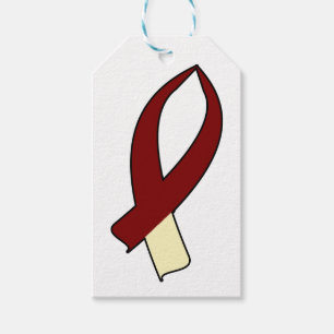 Awareness Ribbon (Burgundy & Cream) Gift Tags